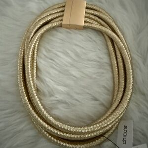 Chico's Gold Blush Collection Choker Necklace